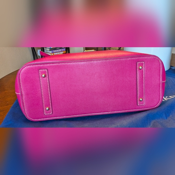 Dooney & Bourke Beacon, Saffino Leather Tote Set in Fushia-EUC - Picture 9 of 12